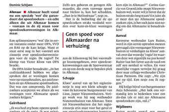 Amendement: Huisvestingsverordening aanpassen - Alkmaarse spoedzoekers