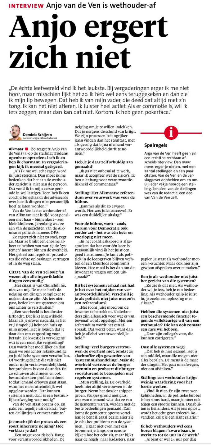 Afscheidsinterview: Anjo ergert zich niet