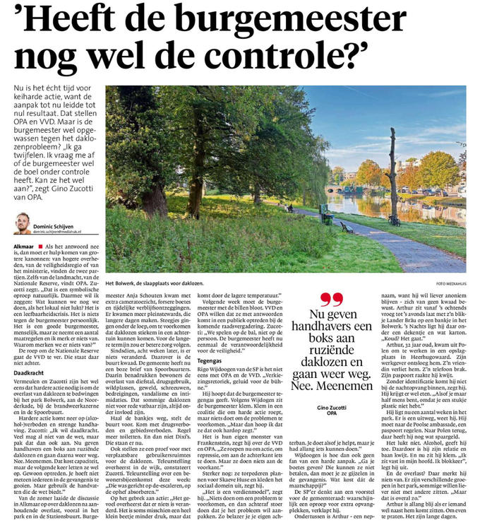 Aanhoudende overlast Spoorbuurt, Bolwerk, Noorderkade en omgeving dnoDoen