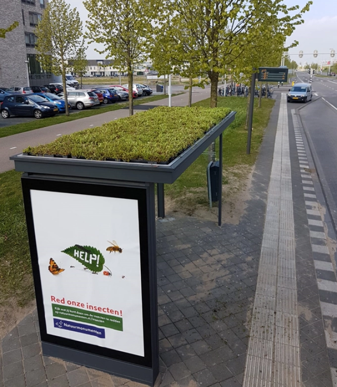 Motie aangenomen: Groene daken bushokjes
